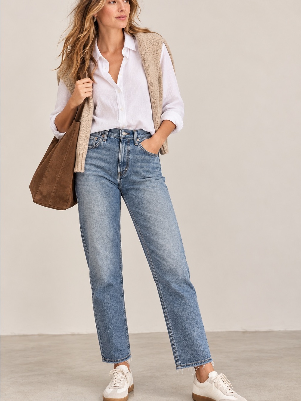 AGOLDE Cherie High Rise Straight Jeans 23 Merit Blue 100% Cotton Raw Hem